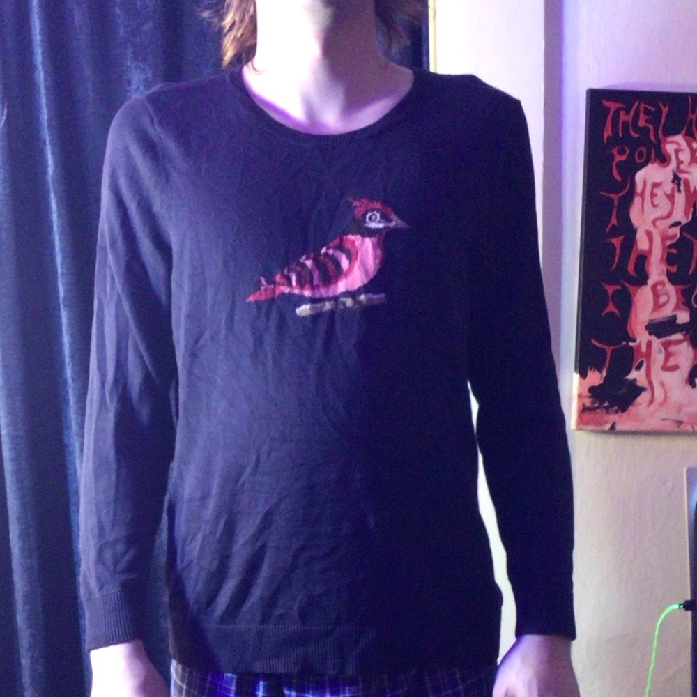 Bird print sweater